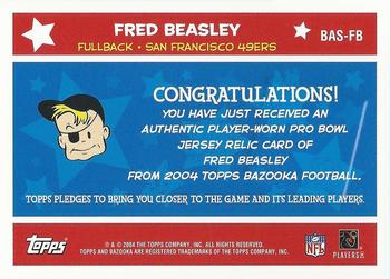 2004 Bazooka - All-Stars Jerseys #BAS-FB Fred Beasley Back