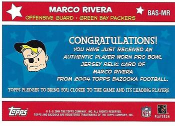 2004 Bazooka - All-Stars Jerseys #BAS-MR Marco Rivera Back