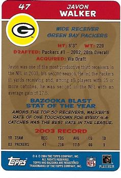 2004 Bazooka - Gold #47 Javon Walker Back