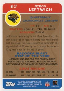 2004 Bazooka - Gold #63 Byron Leftwich Back