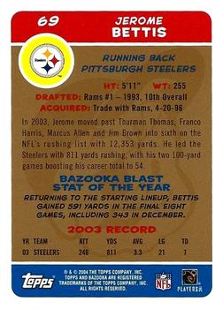 2004 Bazooka - Gold #69 Jerome Bettis Back