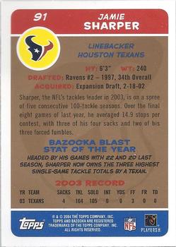 2004 Bazooka - Gold #91 Jamie Sharper Back