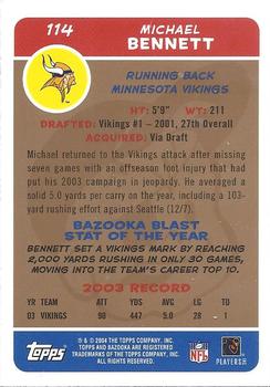 2004 Bazooka - Gold #114 Michael Bennett Back