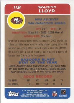 2004 Bazooka - Gold #119 Brandon Lloyd Back