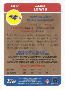 2004 Bazooka - Gold #140 Jamal Lewis Back