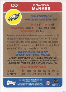 2004 Bazooka - Gold #155 Donovan McNabb Back