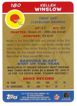 2004 Bazooka - Gold #180 Kellen Winslow Back