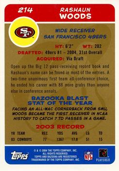 2004 Bazooka - Gold #214 Rashaun Woods Back