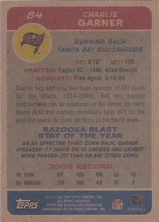 2004 Bazooka - Minis #84 Charlie Garner Back