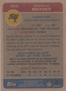 2004 Bazooka - Minis #104 Derrick Brooks Back