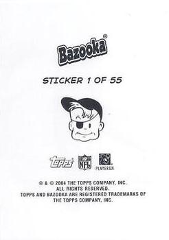 2004 Bazooka - Stickers #1 Champ Bailey / Ty Law / DeAngelo Hall / Dunta Robinson Back