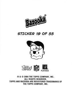 2004 Bazooka - Stickers #19 Rudi Johnson / Lee Suggs / Domanick Davis / Brian Westbrook Back