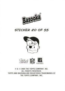 2004 Bazooka - Stickers #20 Justin Fargas / Chris Brown / Willis McGahee / Onterrio Smith Back