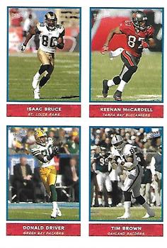 2004 Bazooka - Stickers #28 Isaac Bruce / Keenan McCardell / Donald Driver / Tim Brown Front