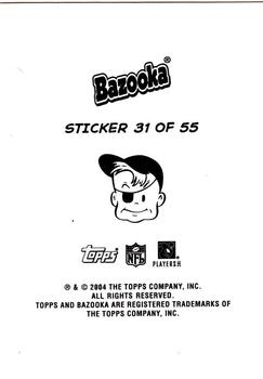 2004 Bazooka - Stickers #31 Derrick Mason / Hines Ward / Laveranues Coles / Darrell Jackson Back