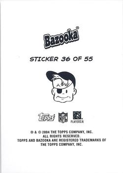2004 Bazooka - Stickers #36 Rod Gardner / Reggie Wayne / Justin McCareins / Quincy Morgan Back