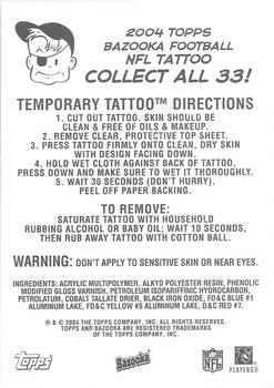 2004 Bazooka - Tattoos #NNO Cincinnati Bengals Back