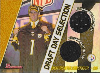 2004 Bowman - Draft Day Selections Relics #DJH-BR Ben Roethlisberger Front