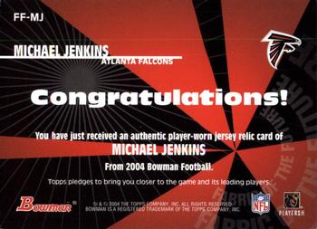 2004 Bowman - Fabric of the Future #FF-MJ Michael Jenkins Back