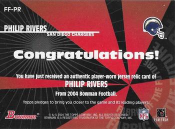 2004 Bowman - Fabric of the Future #FF-PR Philip Rivers Back