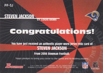 2004 Bowman - Fabric of the Future #FF-SJ Steven Jackson Back