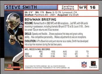 2004 Bowman - First Edition #16 Steve Smith Back