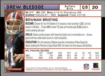 2004 Bowman - First Edition #20 Drew Bledsoe Back