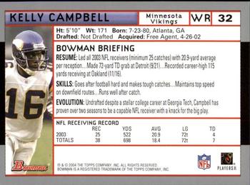 2004 Bowman - First Edition #32 Kelly Campbell Back