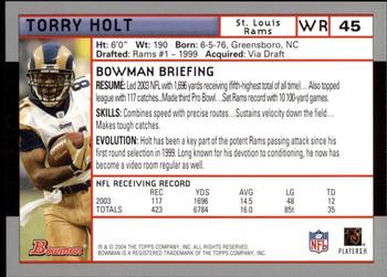 2004 Bowman - First Edition #45 Torry Holt Back