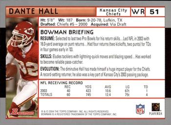 2004 Bowman - First Edition #51 Dante Hall Back