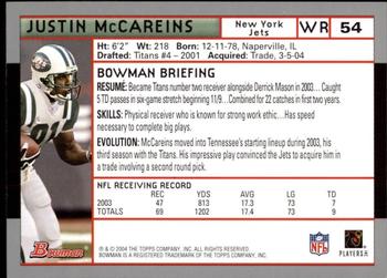 2004 Bowman - First Edition #54 Justin McCareins Back