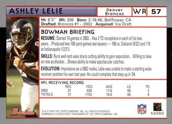 2004 Bowman - First Edition #57 Ashley Lelie Back