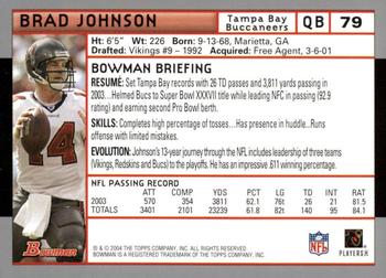 2004 Bowman - First Edition #79 Brad Johnson Back