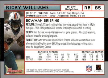 2004 Bowman - First Edition #85 Ricky Williams Back