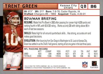 2004 Bowman - First Edition #86 Trent Green Back