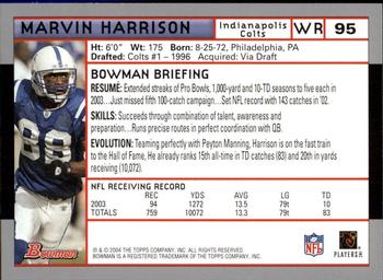 2004 Bowman - First Edition #95 Marvin Harrison Back
