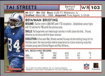 2004 Bowman - First Edition #103 Tai Streets Back