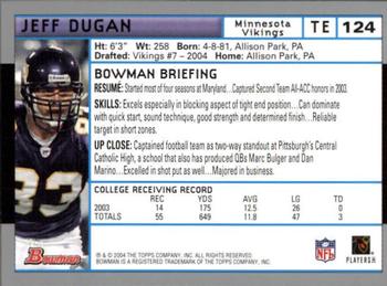 2004 Bowman - First Edition #124 Jeff Dugan Back