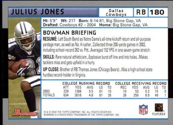 2004 Bowman - First Edition #180 Julius Jones Back
