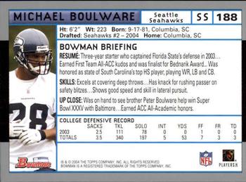 2004 Bowman - First Edition #188 Michael Boulware Back