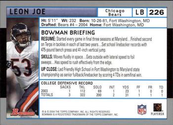 2004 Bowman - First Edition #226 Leon Joe Back