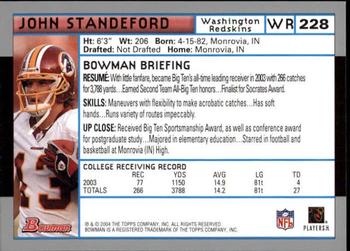 2004 Bowman - First Edition #228 John Standeford Back
