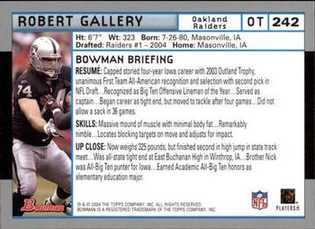 2004 Bowman - First Edition #242 Robert Gallery Back