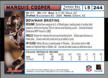 2004 Bowman - First Edition #244 Marquis Cooper Back