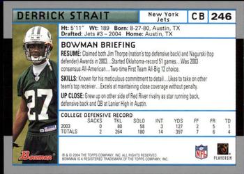 2004 Bowman - First Edition #246 Derrick Strait Back
