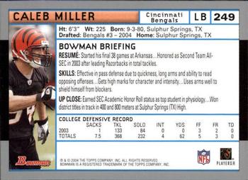 2004 Bowman - First Edition #249 Caleb Miller Back