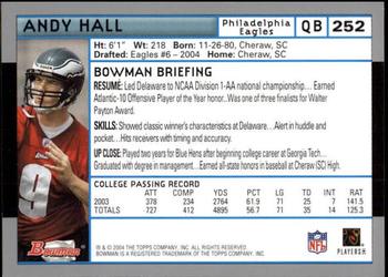 2004 Bowman - First Edition #252 Andy Hall Back