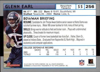 2004 Bowman - First Edition #256 Glenn Earl Back