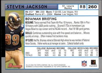 2004 Bowman - First Edition #260 Steven Jackson Back