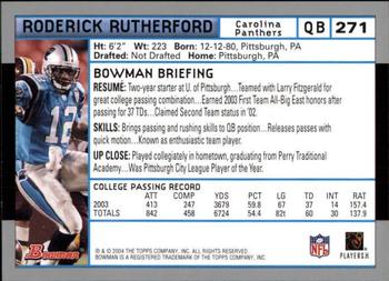 2004 Bowman - First Edition #271 Rod Rutherford Back